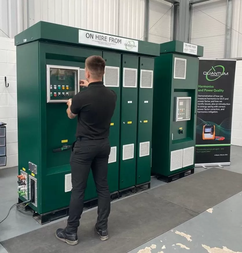 Engineer working with Quantum Controls drive equipment