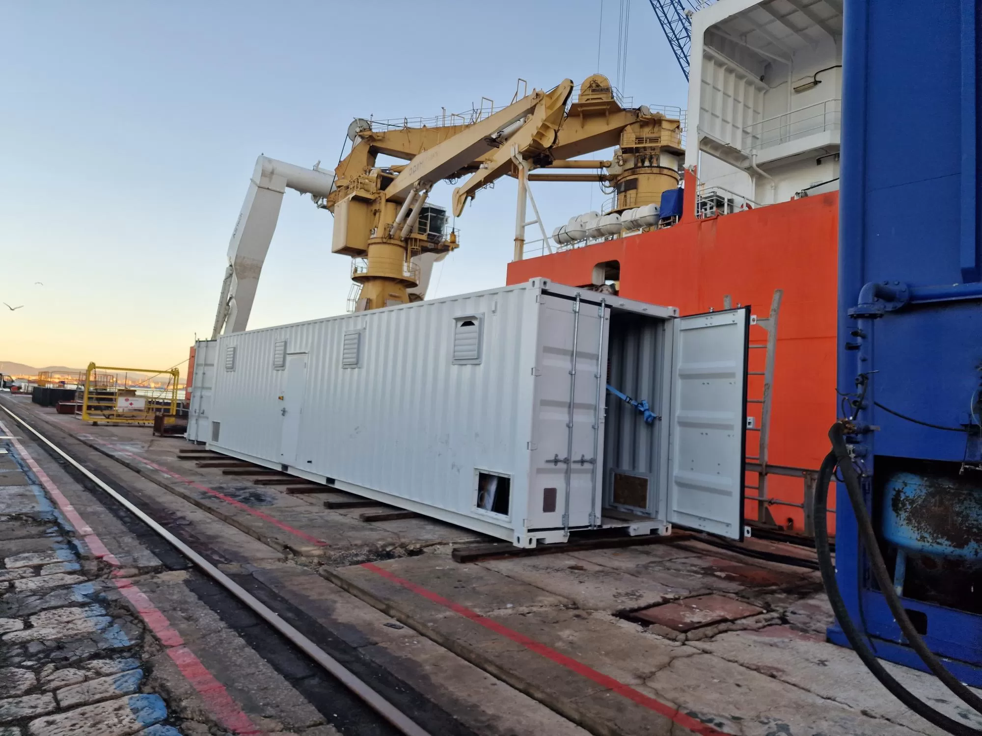 Quantum Controls Shore-to-Ship power equipment at a port