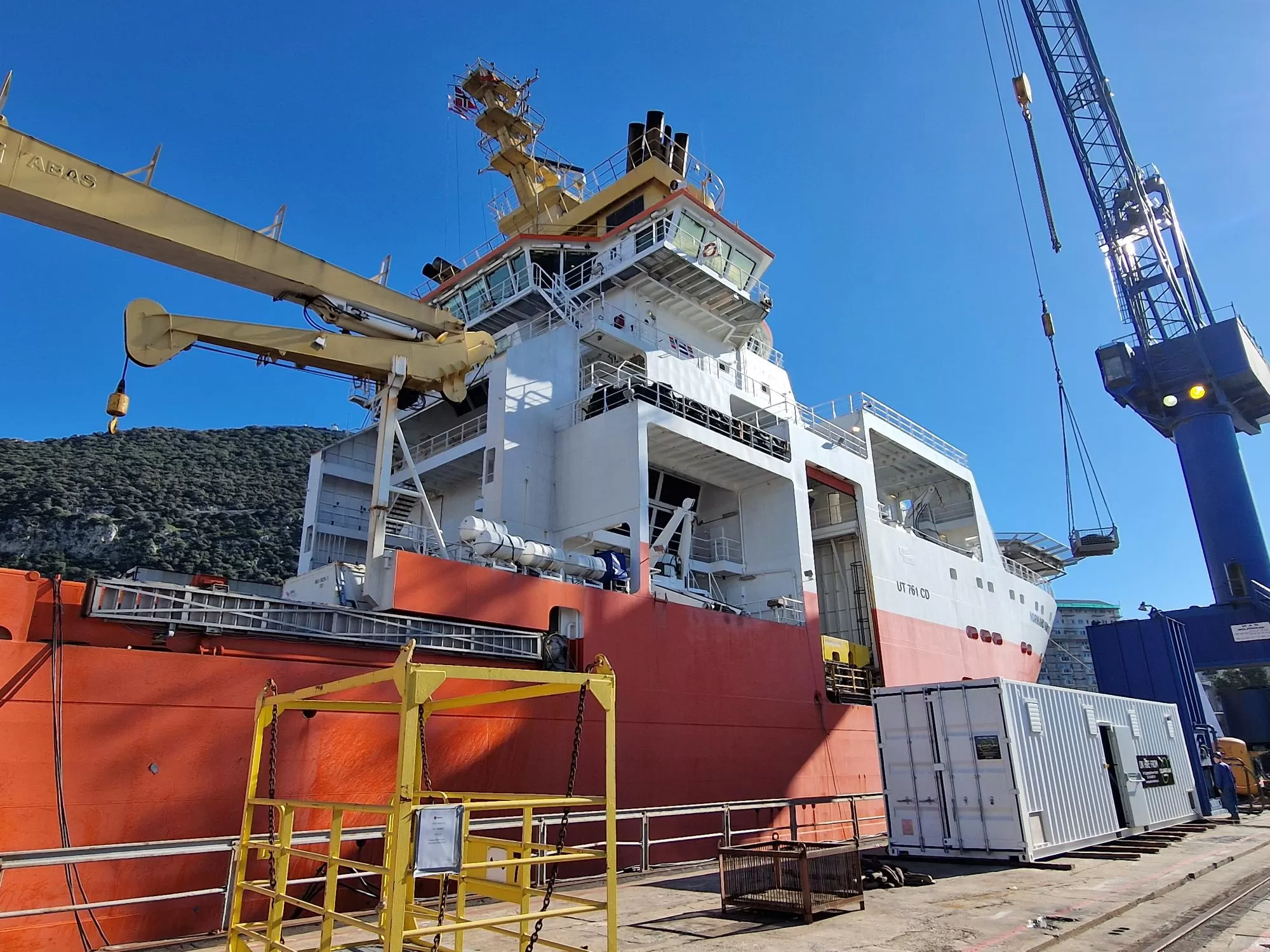 Temporary Shore-to-Ship power system installed beside a vessel