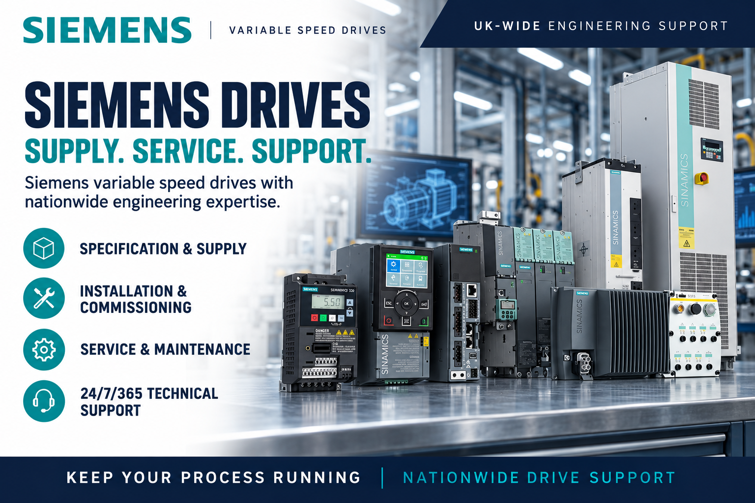 Vacon variable speed drives and UK support services
