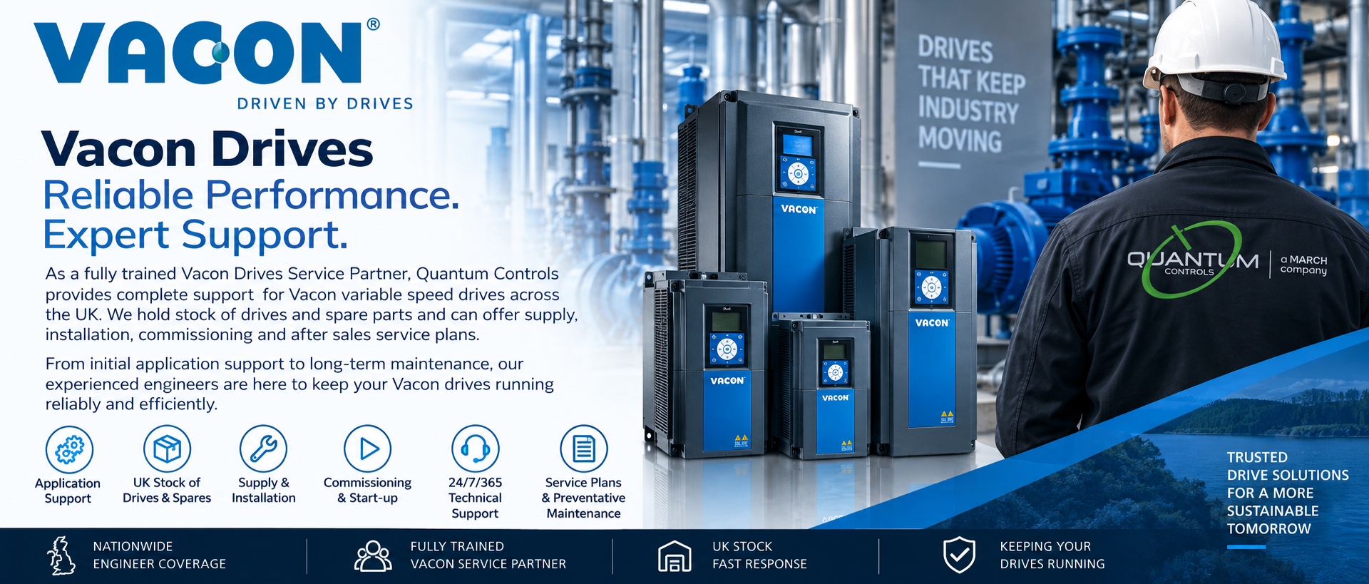 Vacon variable speed drives and UK support services